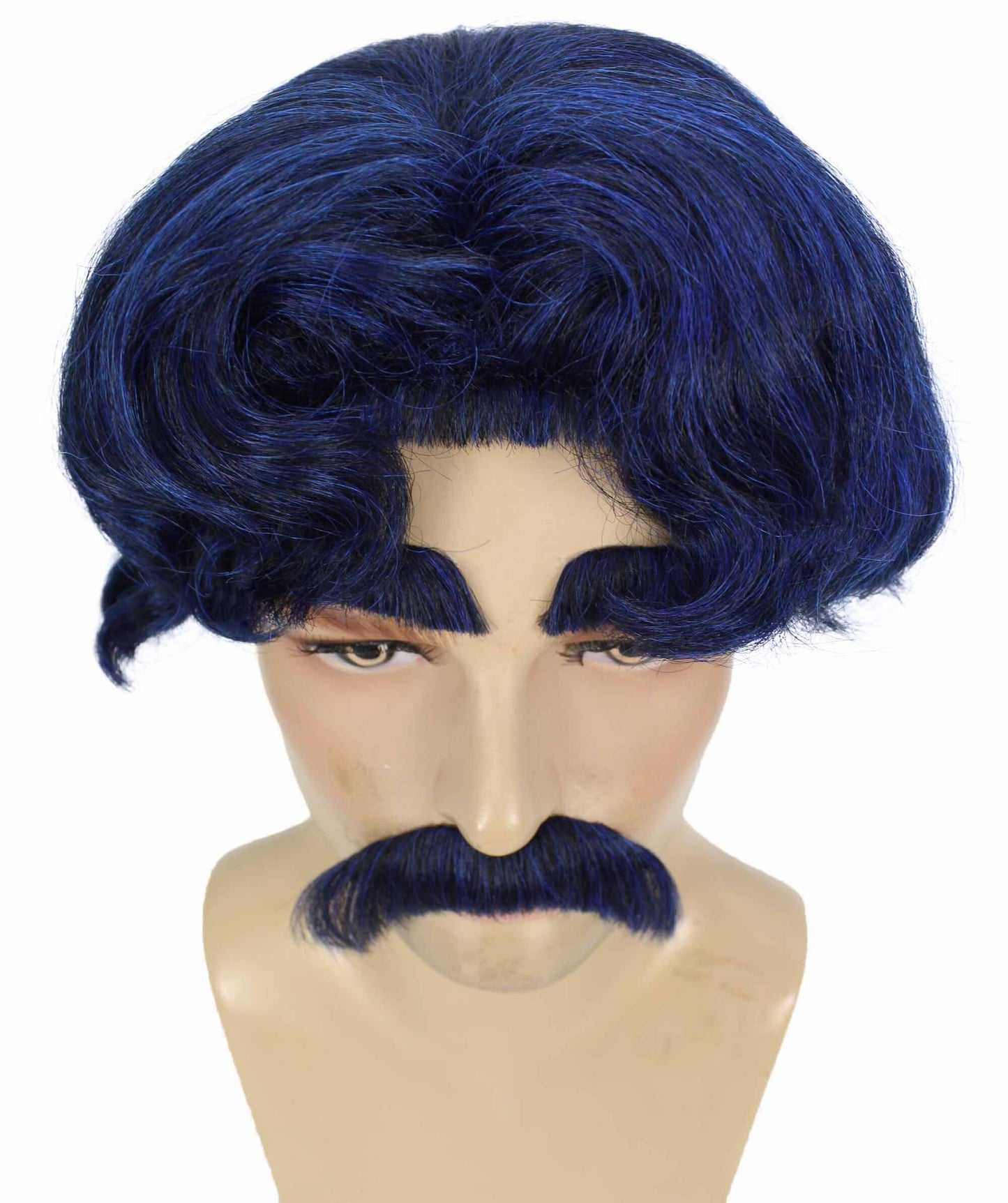 Men's Dark Blue Anime Short Haired Wig | Perfect for Halloween | Flame retardant Synthetic Fiber