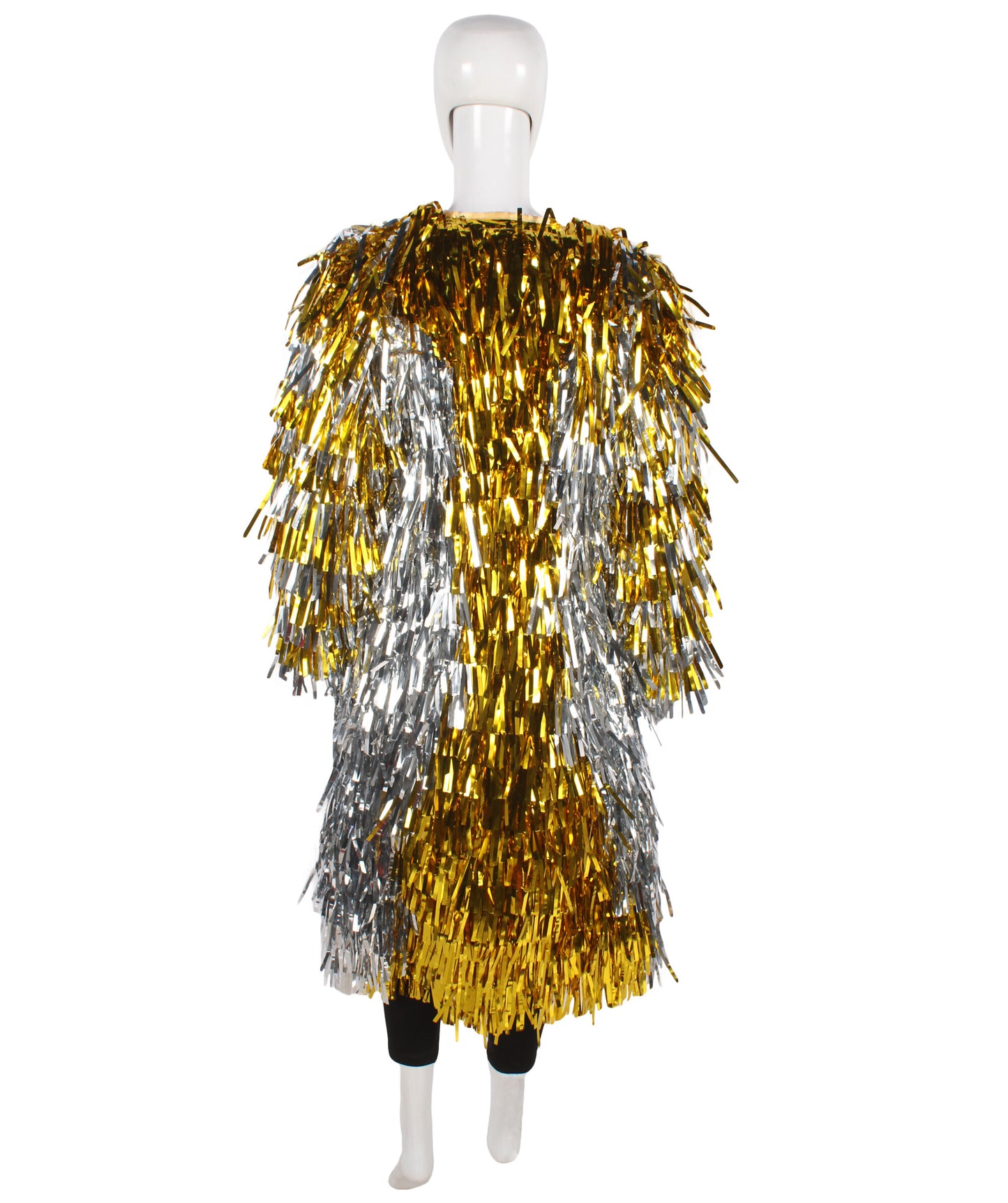 HPO Women's Gold & Glitter Thin Tinsel Trenchcoat, Perfect for Halloween