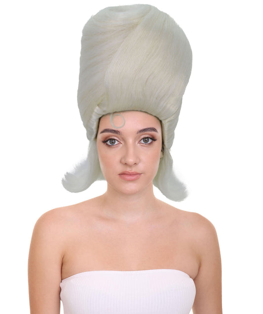 HPO Women's White Drag Queen Beehive Wig for Halloween