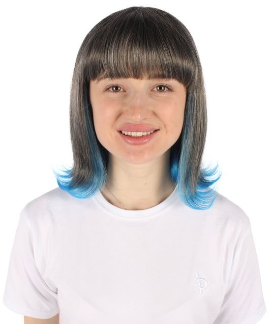 HPO Women's Short Colorful Bobo Wig,Perfect for Halloween,Flame-retardant Synthetic Fiber