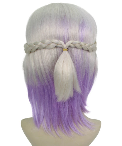 HPO Women's Blonde Purple Anime Wig | Perfect for Halloween | Flame-retardant Synthetic Fiber