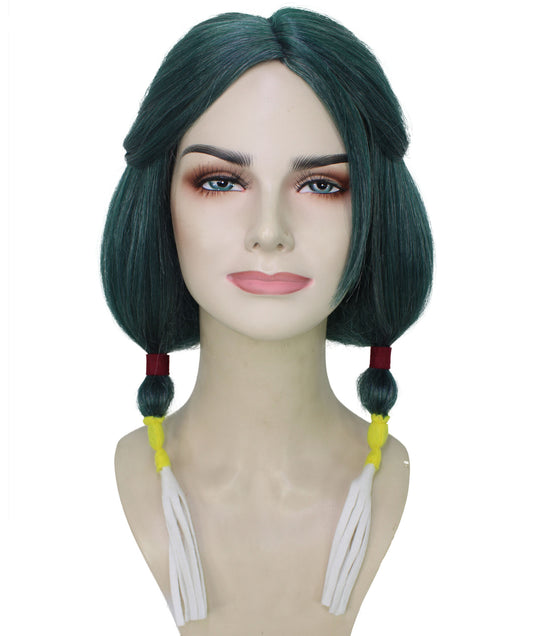 Anime Mechanical Student Mix Green Pigtail Wig 