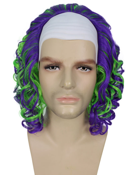 Men’s Purple&Lime colour clown wigs