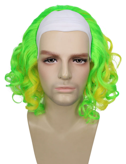 Men's One Size Green Clown Wig
