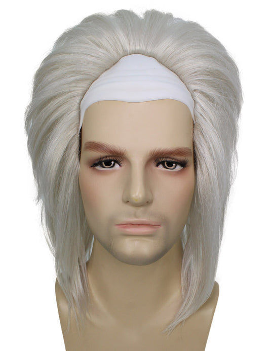 Men's Half-bald Silver Blonde Wig