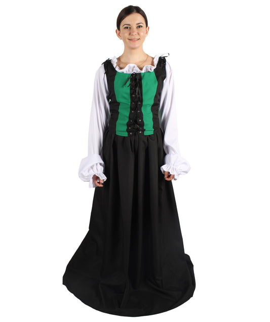  Black and Green Medieval Costume