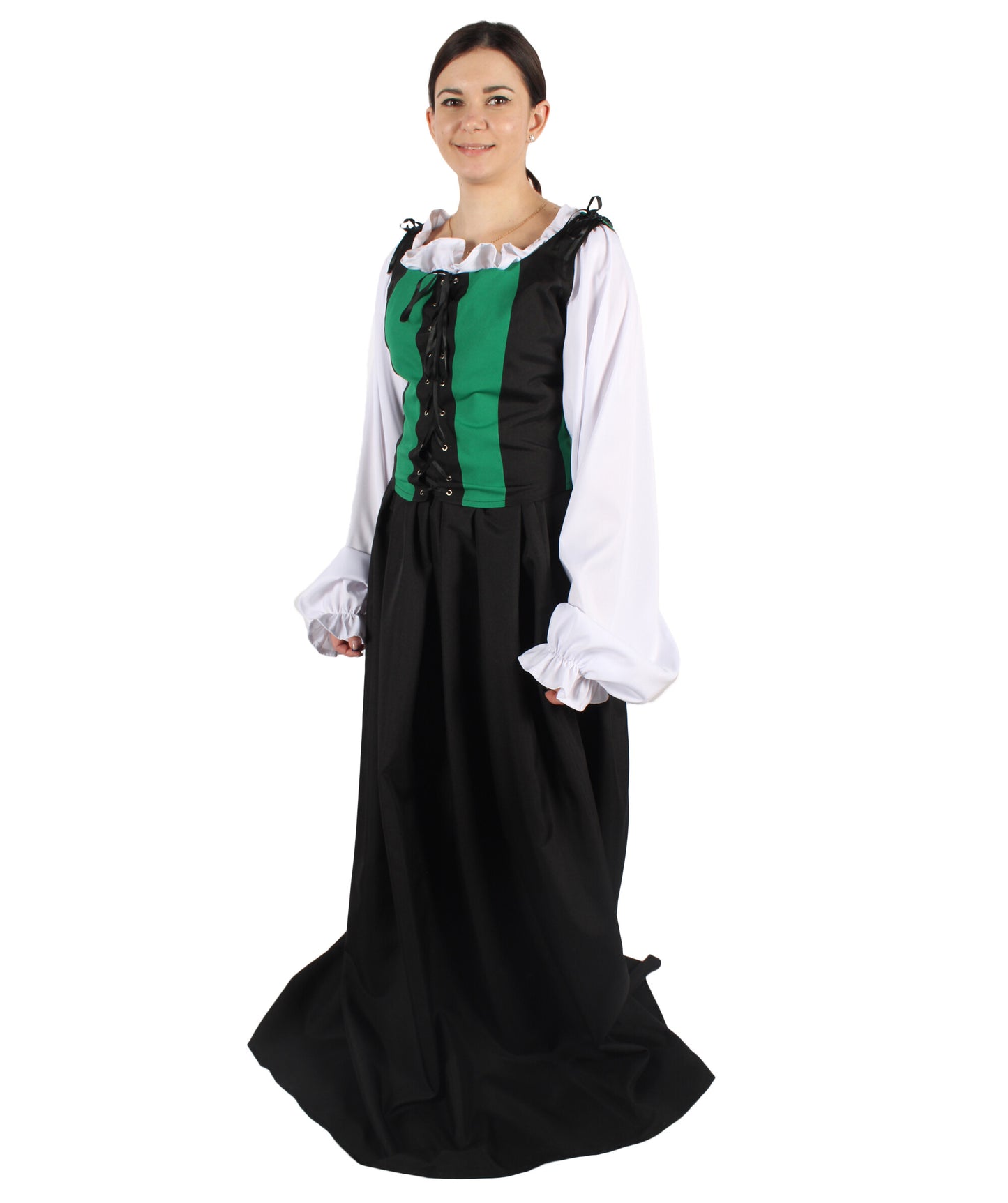  Black and Green Medieval Costume