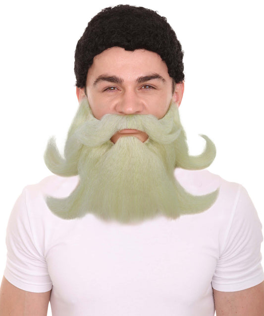 HPO Men's Japanese Manga Character Patriarch Beard with Mustache | Perfect for Halloween | Flame-retardant Synthetic Fiber