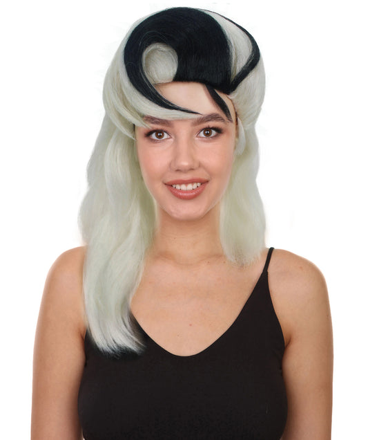 HPO Women's White French Drag Queen Wig| Perfect for Halloween| Flame-retardant Synthetic Fiber