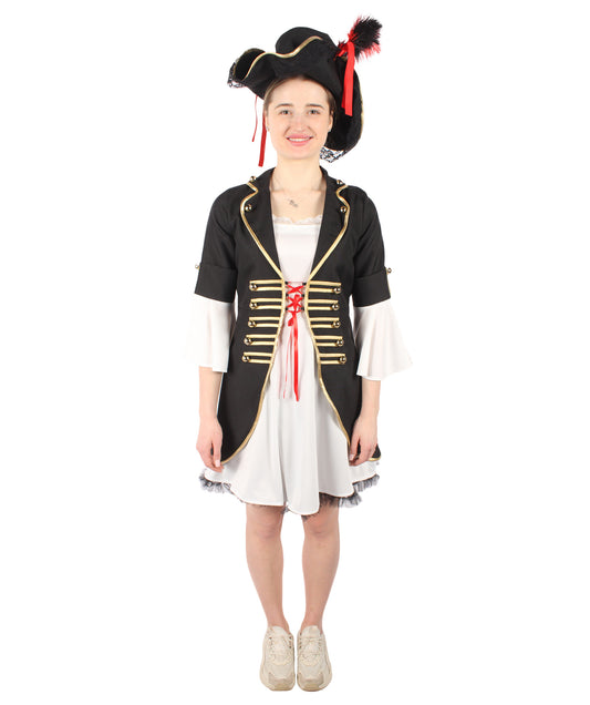HPO Women Pirate Costume, Perfect for Halloween,Flame-retardant Synthetic Fabric