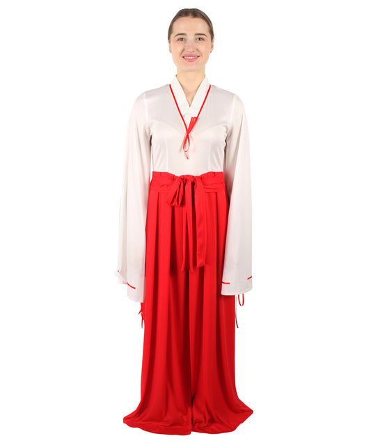 Anime Priestess Red Kimono Costume