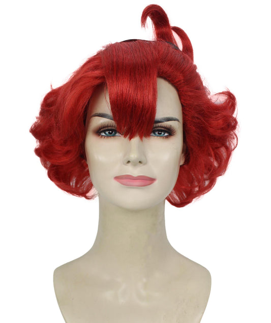 HPO Adult Women's Anime Mercury Protagonist Long Red Wig| Perfect for Halloween| Flame-retardant Synthetic Fiber