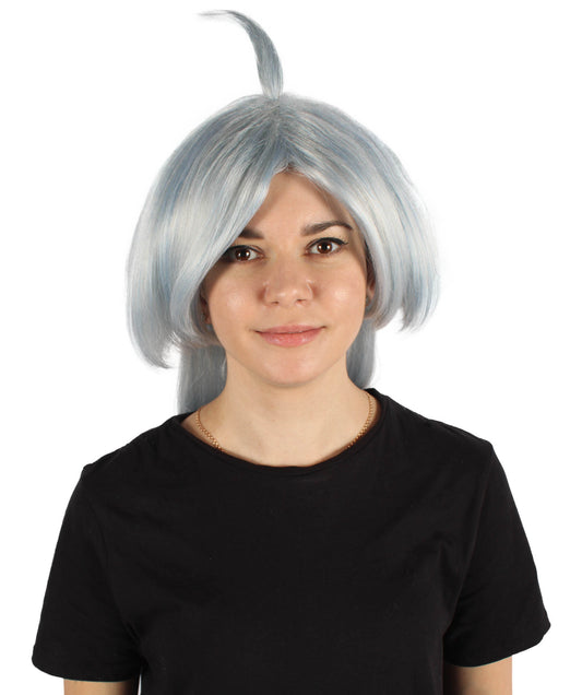 HPO Adult Women's Anime Mercury Deuteragonist Long Silver Wig| Perfect for Halloween| Flame-retardant Synthetic Fiber