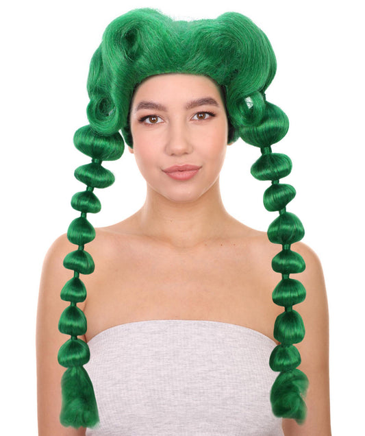 Green Braided Ponytail Wig