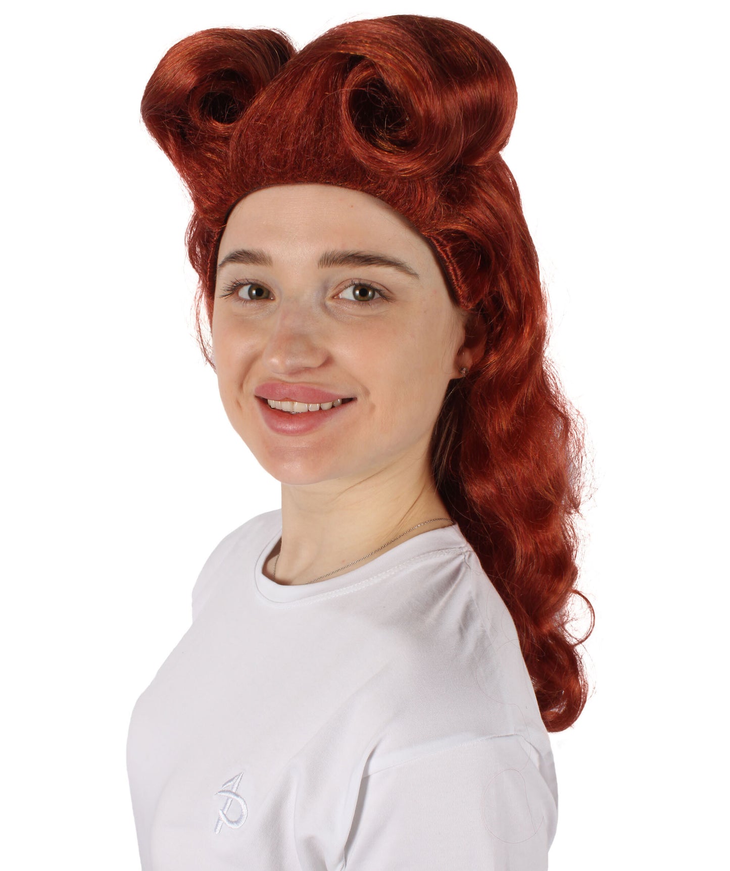 HPO Women's Curly Brown Wig | Perfect for Halloween | Flame-retardant Synthetic Fiber