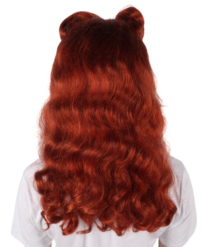 HPO Women's Curly Brown Wig | Perfect for Halloween | Flame-retardant Synthetic Fiber