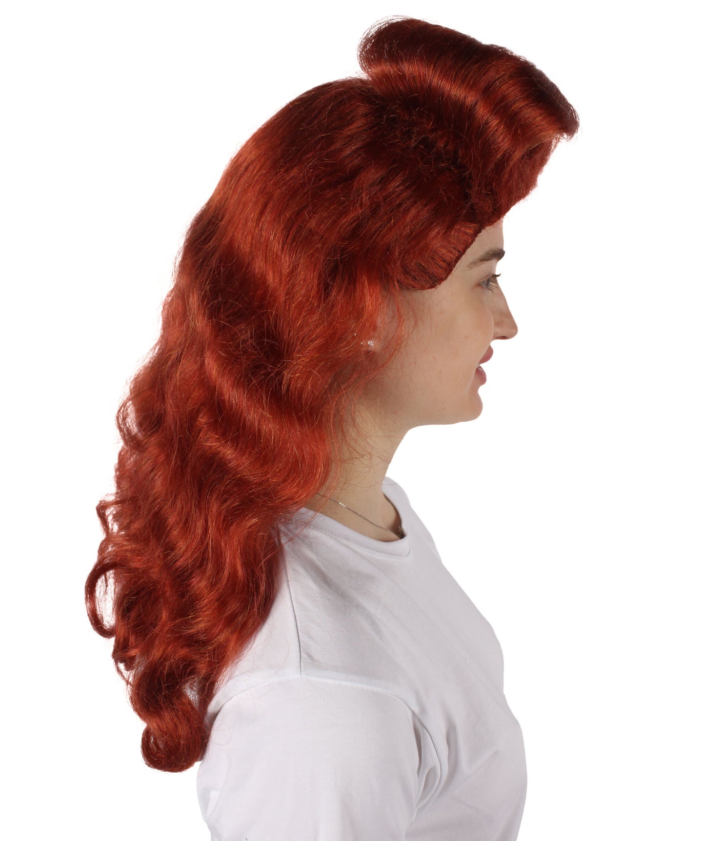 HPO Women's Curly Brown Wig | Perfect for Halloween | Flame-retardant Synthetic Fiber