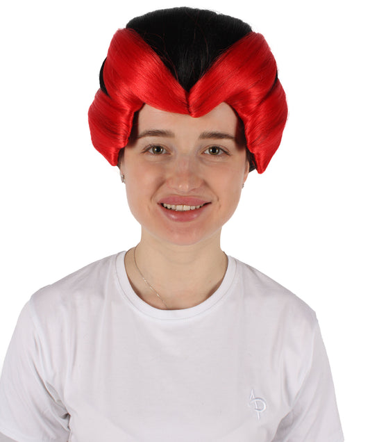 Volumized Black &amp; Red Wig