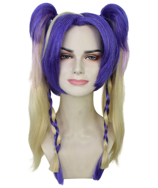 Purple and Blonde Double Ponytail Wig