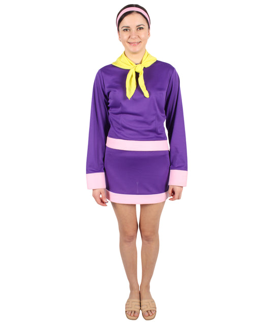 HPO Women's Cartoon Purple Fashionable Costume Set | Suitable for Halloween | Flame-retardant Synthetic Fabric