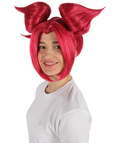 HPO Brick red Twisted Ponytail Wig I Halloween Costume Wig I Premium Synthetic Fiber with Breathable Cap