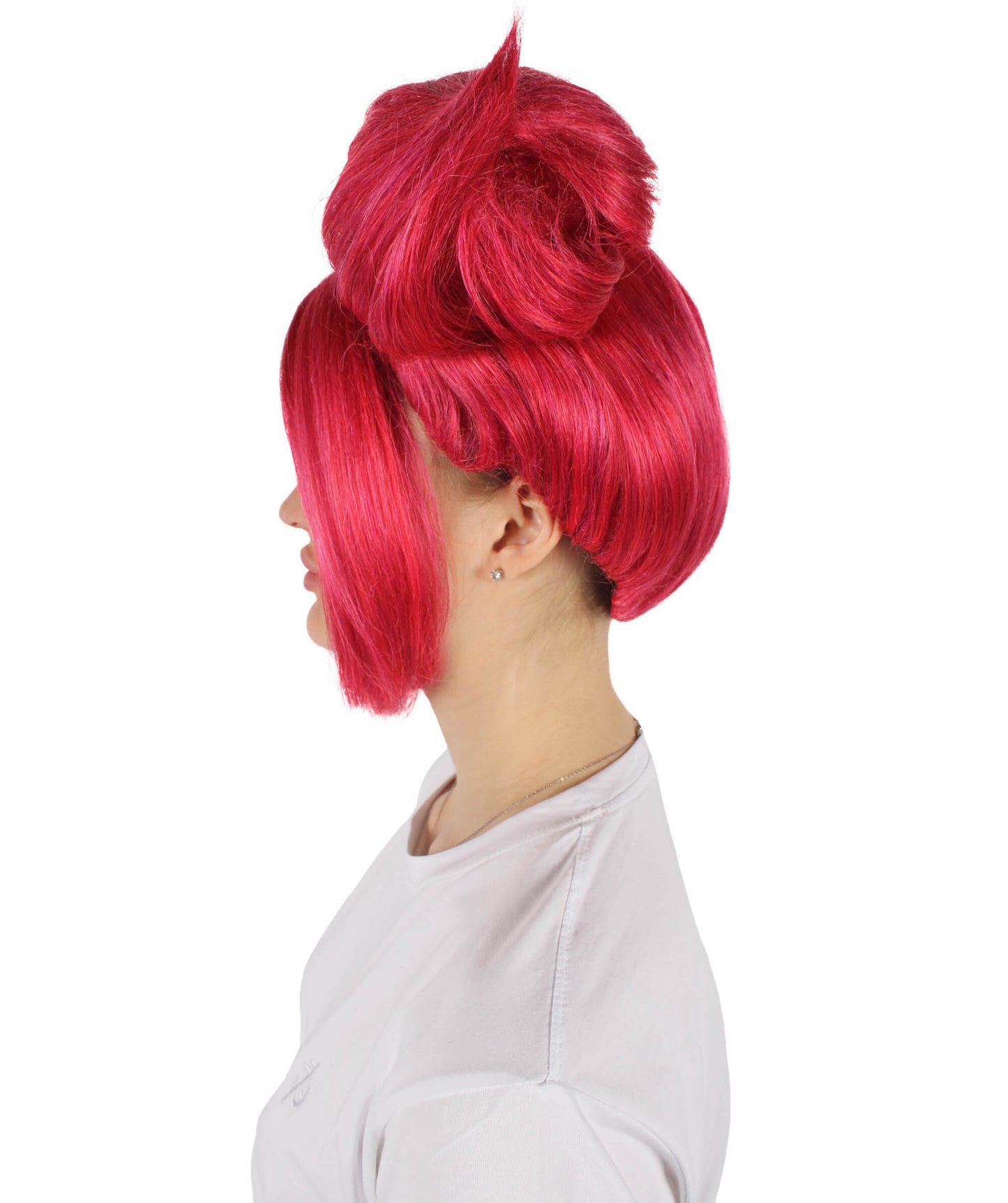 HPO Brick red Twisted Ponytail Wig I Halloween Costume Wig I Premium Synthetic Fiber with Breathable Cap