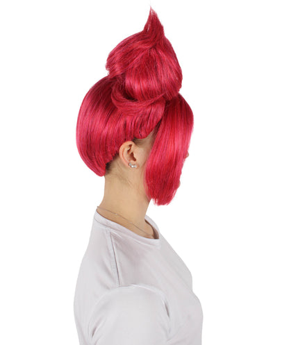 HPO Brick red Twisted Ponytail Wig I Halloween Costume Wig I Premium Synthetic Fiber with Breathable Cap