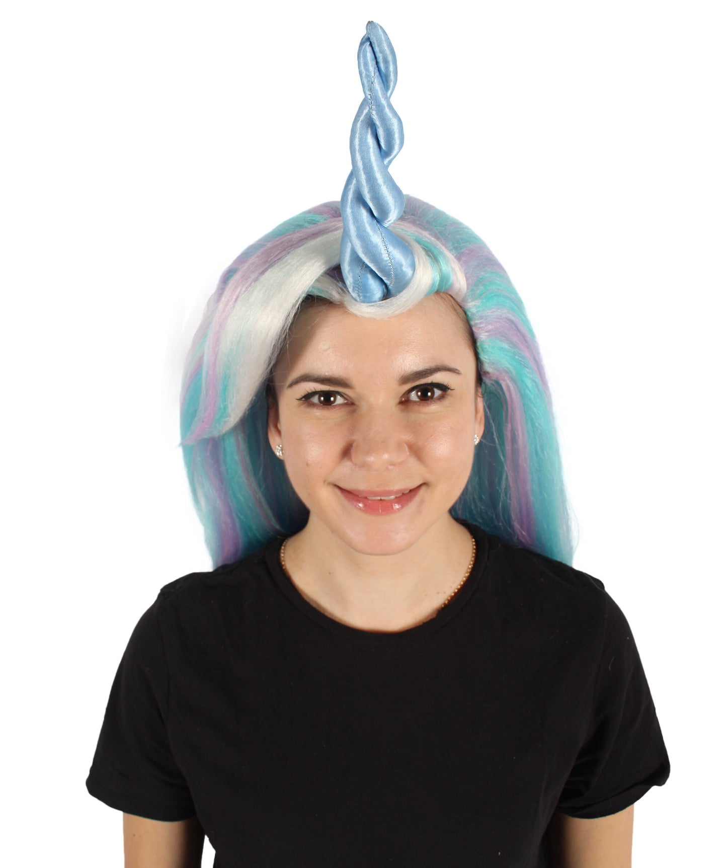  Long Fairytale Pastel Wig with Horn