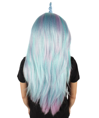  Long Fairytale Pastel Wig with Horn