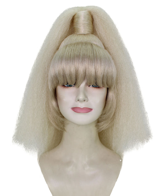 HPO Women's Blonde High Ponytail Wig | Halloween Wig | Flame-retardant Synthetic Fiber