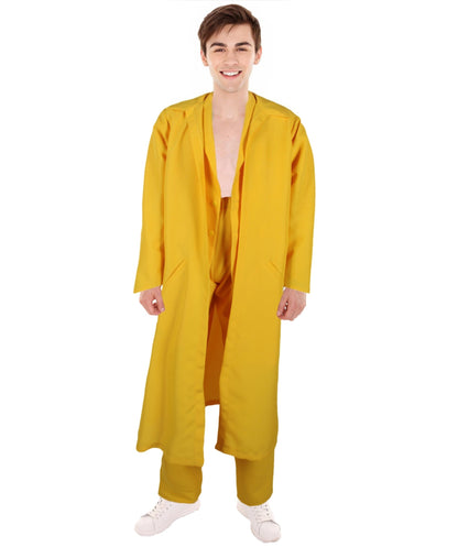 HPO Adventurer Movie Character Yellow Costume, Perfect for Halloween, Flame-retardant Synthetic Fabric