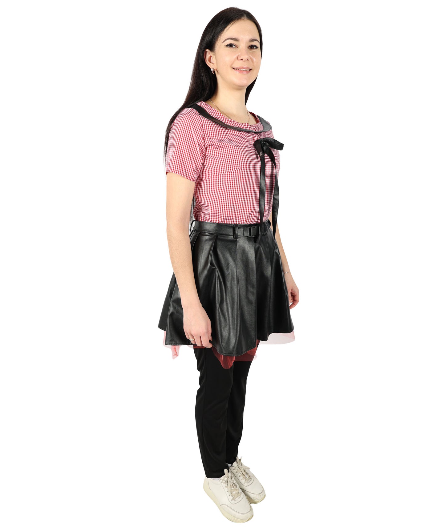 HPO Women's Horror Movie Character Misty Black and Red Gothic Costume, Perfect for Halloween, Flame-retardant Synthetic Fabric