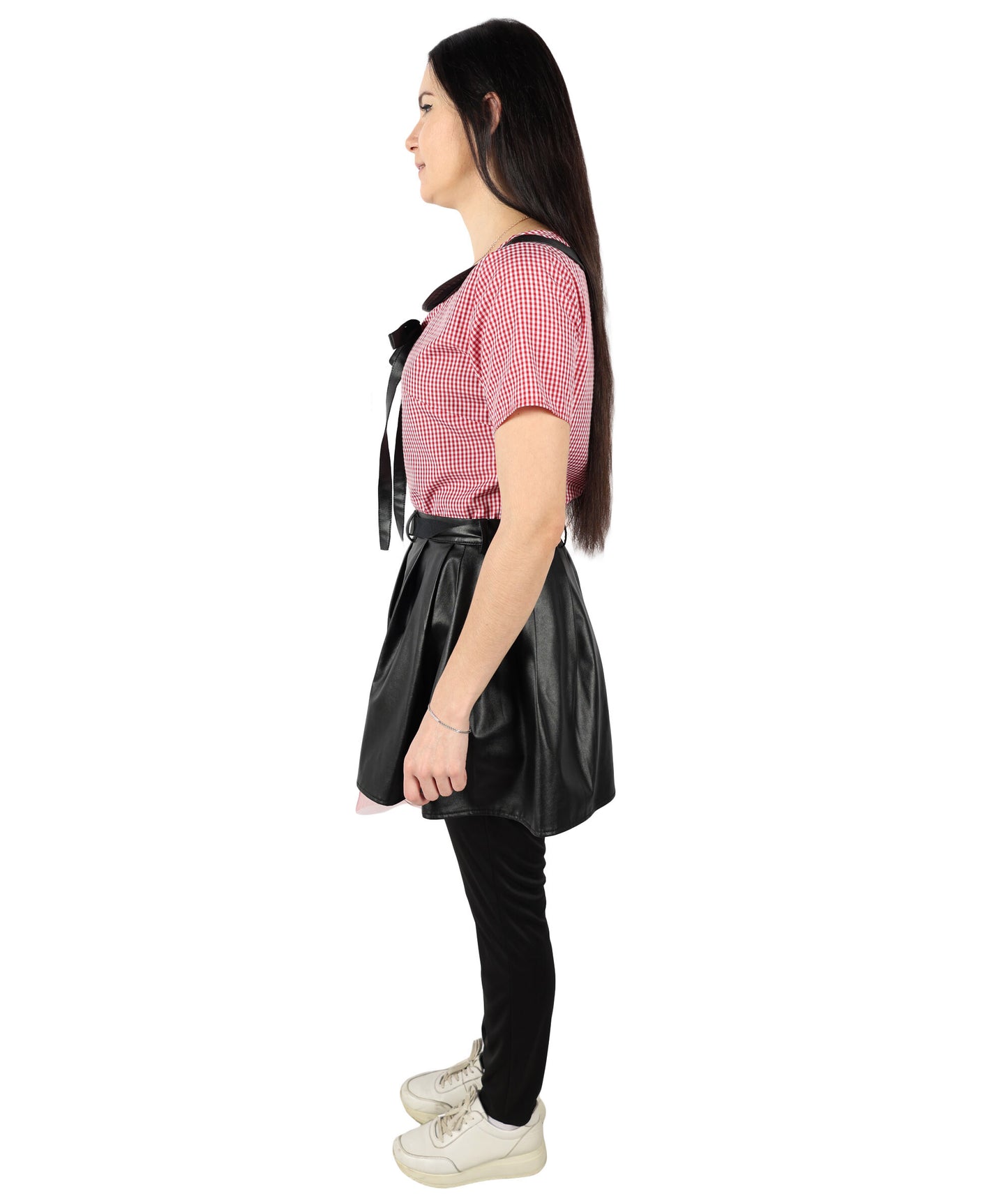 HPO Women's Horror Movie Character Misty Black and Red Gothic Costume, Perfect for Halloween, Flame-retardant Synthetic Fabric