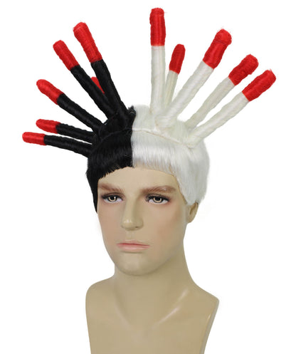 HPO  Men’s Island Boys Viral Twin Brothers Spiky Dreadlocks & Red Tips Wig