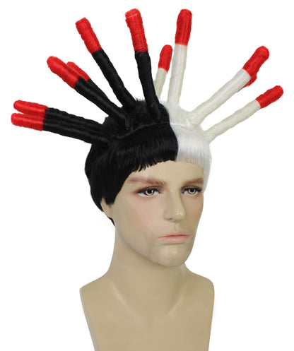 HPO  Men’s Island Boys Viral Twin Brothers Spiky Dreadlocks & Red Tips Wig