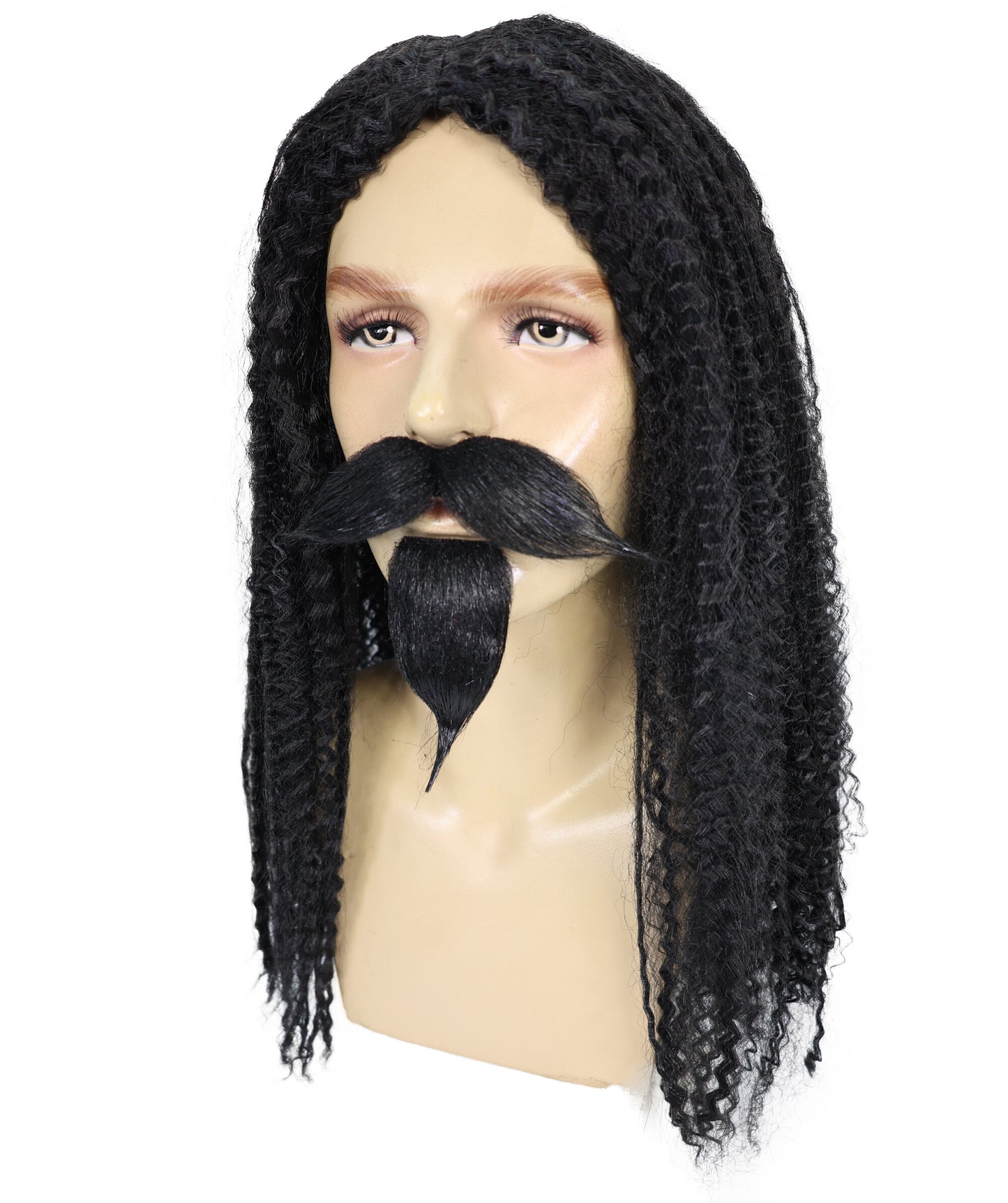 HPO Men's Curly Musketeer Wig Beard & Mustache Set | Multicolor Options | Halloween and Cosplay Wig | Flame-retardant Synthetic Fiber