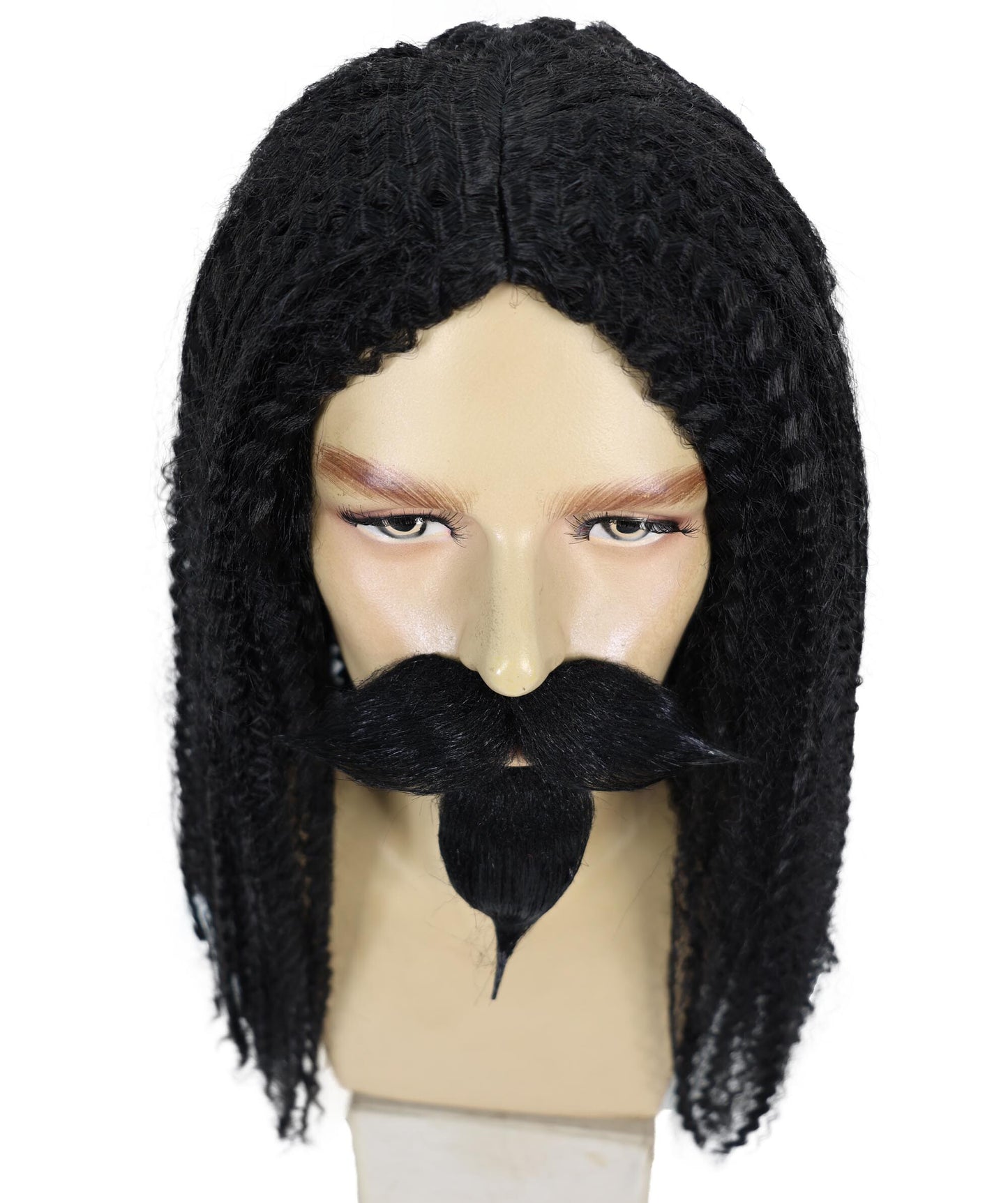 HPO Men's Curly Musketeer Wig Beard & Mustache Set | Multicolor Options | Halloween and Cosplay Wig | Flame-retardant Synthetic Fiber