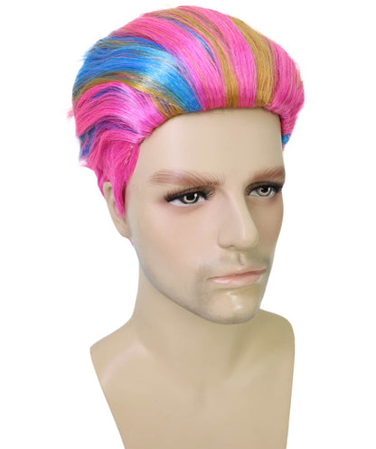 HPO Men's Doll Animated Movie Merman Pastel Wig, Cosplay Wig, Flame-retardant Synthetic Fiber