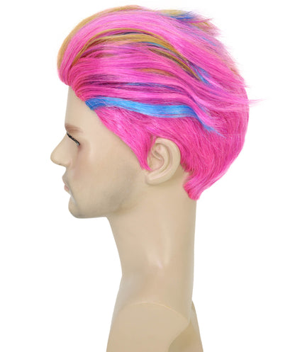 HPO Men's Doll Animated Movie Merman Pastel Wig, Cosplay Wig, Flame-retardant Synthetic Fiber