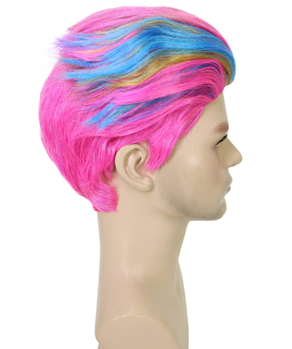 HPO Men's Doll Animated Movie Merman Pastel Wig, Cosplay Wig, Flame-retardant Synthetic Fiber