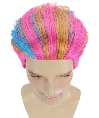 HPO Men's Doll Animated Movie Merman Pastel Wig, Cosplay Wig, Flame-retardant Synthetic Fiber