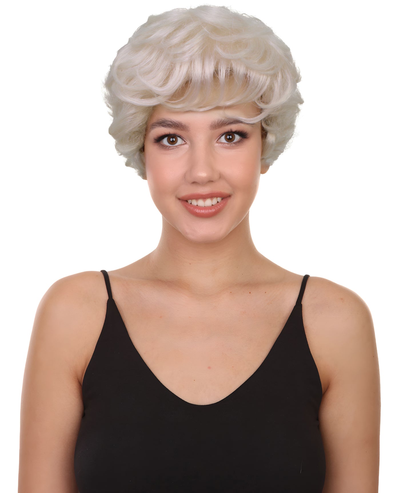 HPO Short Blonde Wavy Curly Pixie Wigs | Flame-retardant Synthetic Fiber