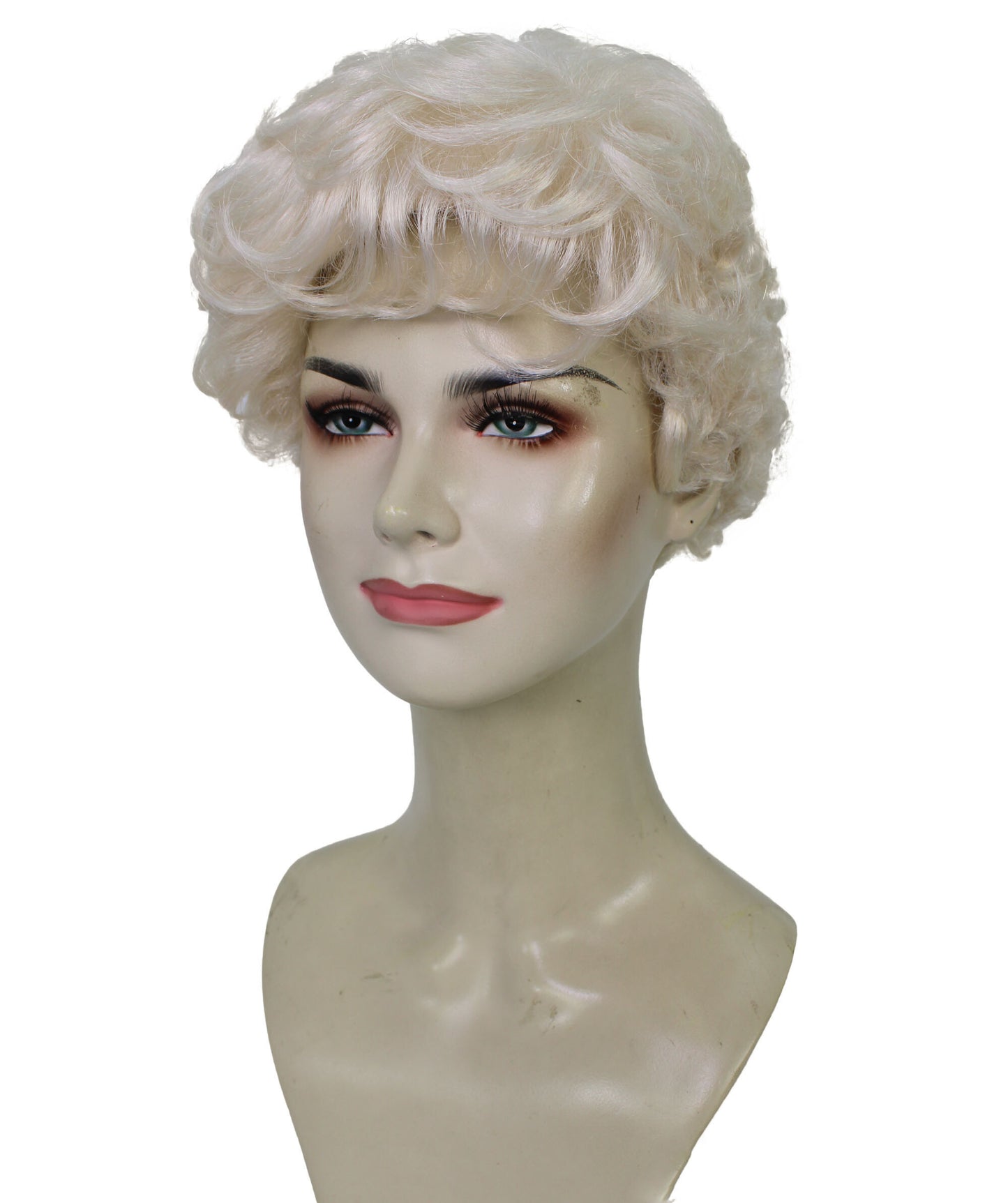 HPO Short Blonde Wavy Curly Pixie Wigs | Flame-retardant Synthetic Fiber