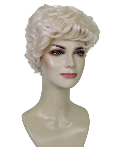 HPO Short Blonde Wavy Curly Pixie Wigs | Flame-retardant Synthetic Fiber