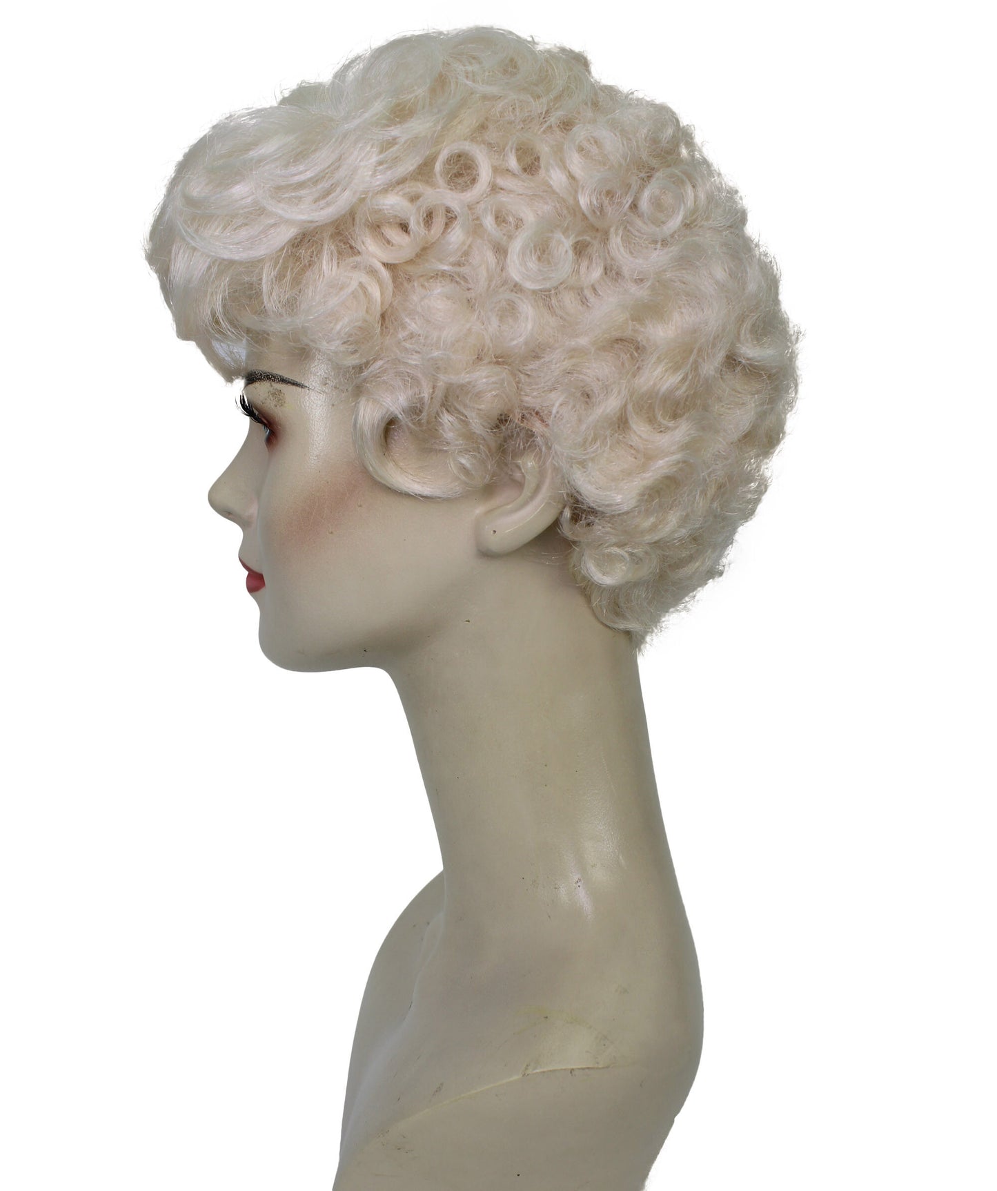 HPO Short Blonde Wavy Curly Pixie Wigs | Flame-retardant Synthetic Fiber