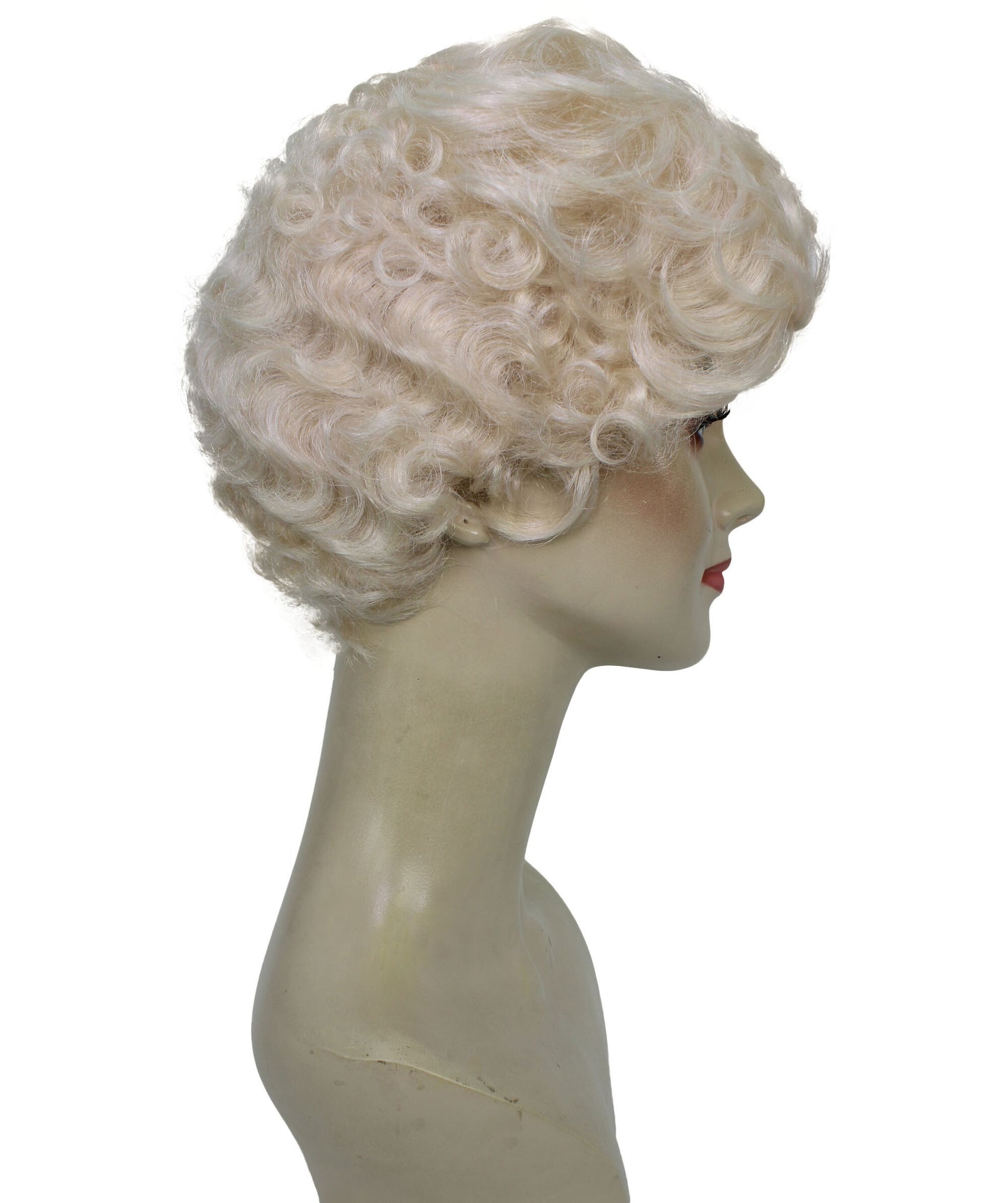 HPO Short Blonde Wavy Curly Pixie Wigs | Flame-retardant Synthetic Fiber