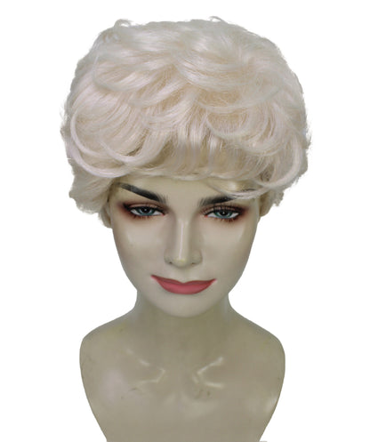 HPO Short Blonde Wavy Curly Pixie Wigs | Flame-retardant Synthetic Fiber