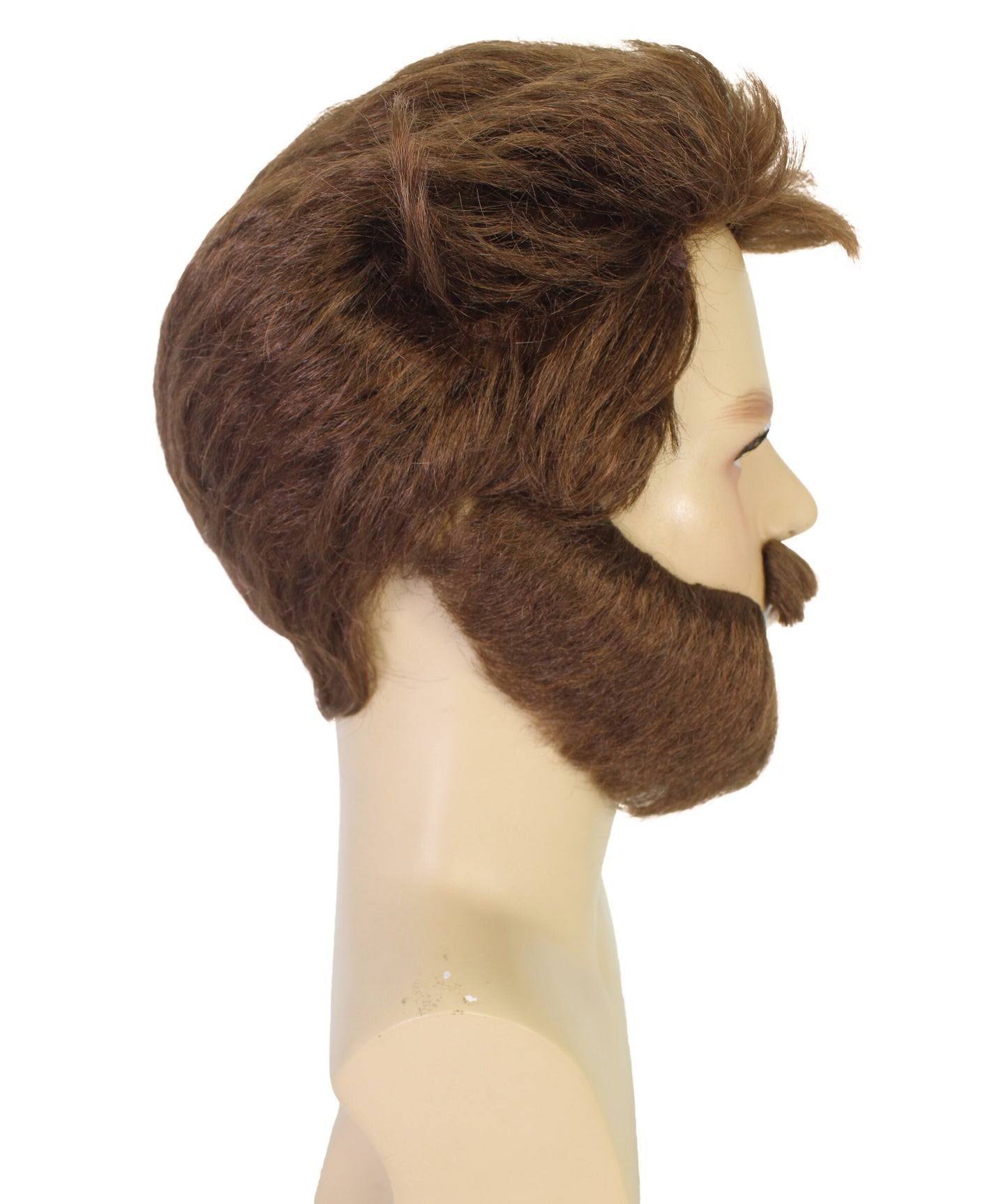 HPO Famous Movie Character Brown Wig and Beard Set | Flame-retardant Synthetic Fiber