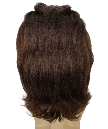 HPO Adult Men Marie Antoinette French Colonial Wig with Mustache Light Gold - Wavy Wig Perfect for Parties Theatrical Performances and Historical Events