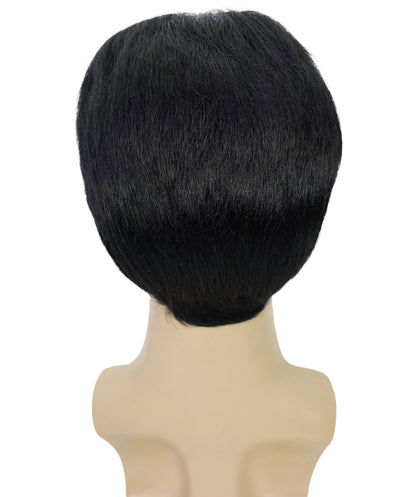 HPO Adult Black Elvis Wig for Men - Retro Rock 'n' Roll Costume Accessory Perfect for Parties Halloween and Cosplay Retro Style.